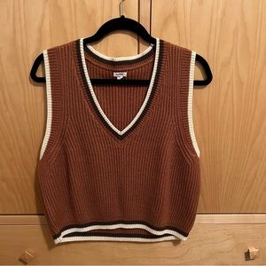 garage brown sweater vest